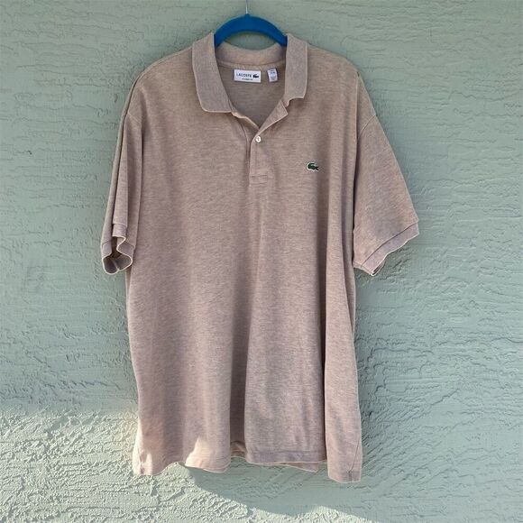 Lacoste Men's Classic Fit Polo Shirt Beige 4XL Short Sleeve Casual - Picture 2 of 10